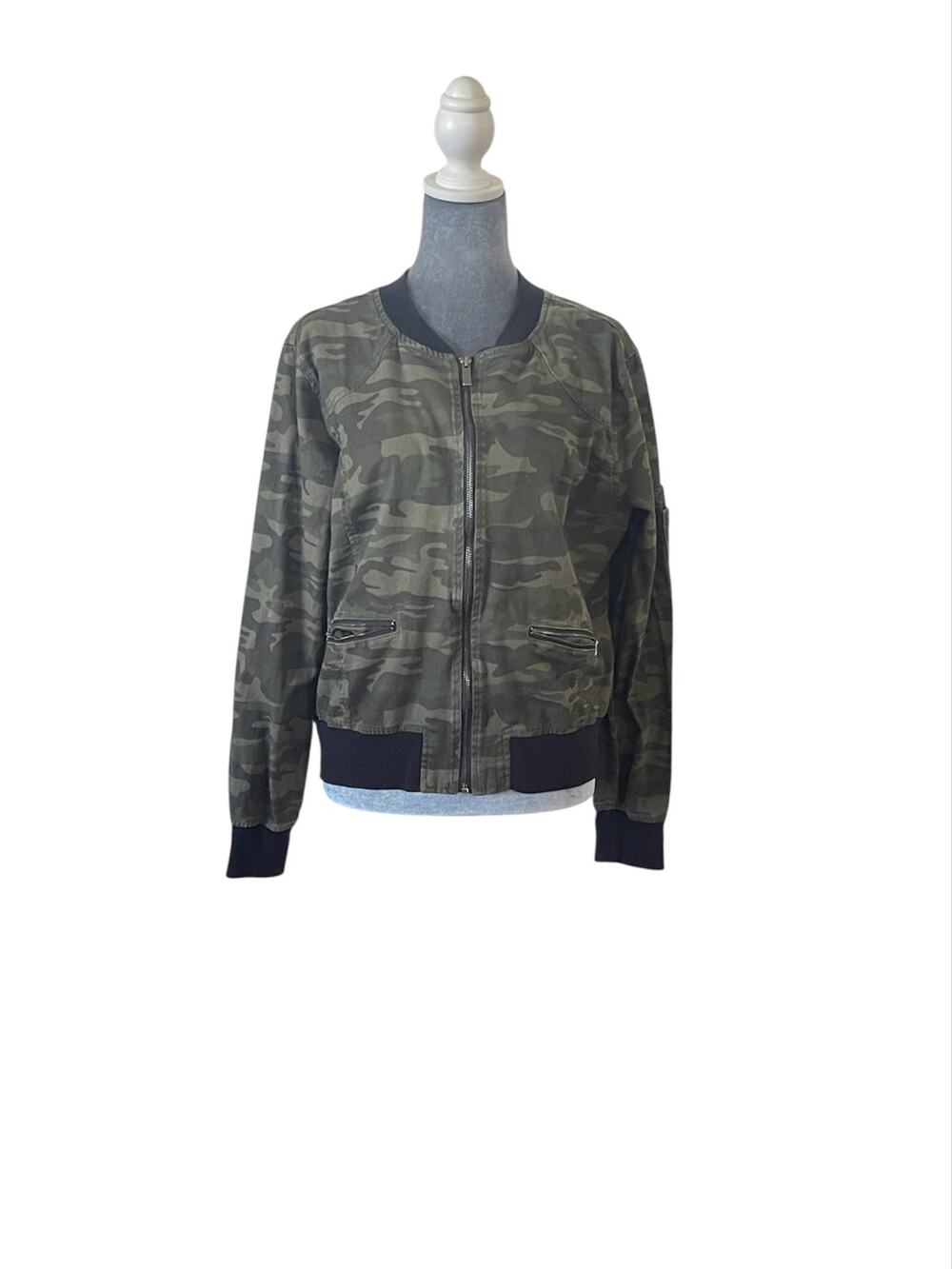 Sanctuary Designed In Los Angeles Camo Bomber Jacket Womens Jacket Large